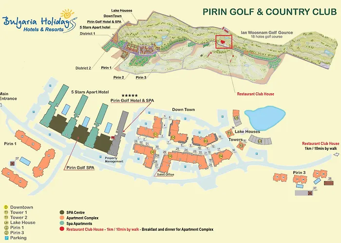 Pirin Golf & Country Club Complex Lägenhetshotell Bansko